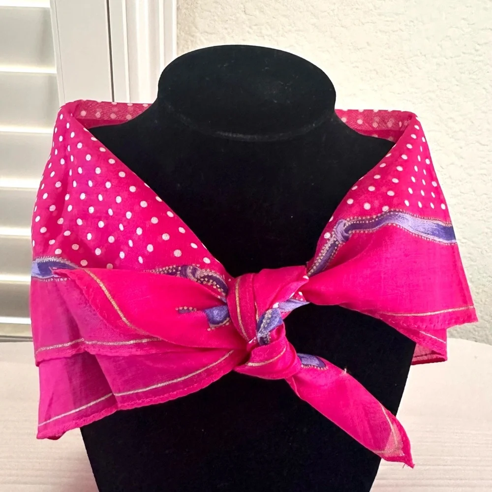 Authentic Christian Dior 100% Cotton Pink Scarf - Picture 9 of 9